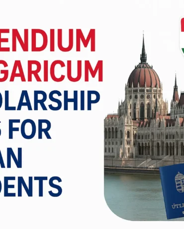 “Stipendium Hungaricum Scholarship 2026 for Indian Students – Hungary Parliament and travel elements on white background.”
